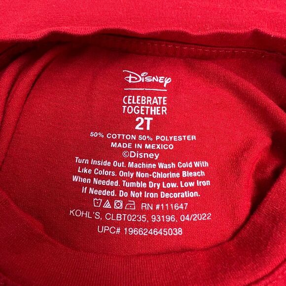 Disney Minnie Mouse Red T-Shirt Girls Minnie Mouse Fourth of July Bow 2T - Picture 4 of 4